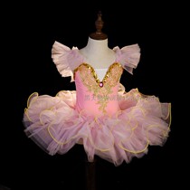 Children Ballet Dancer Dress Girl Little Swanky Performance Suit Soft Yarn Dress New Princess Dress Fluffy Dress Rehearsal