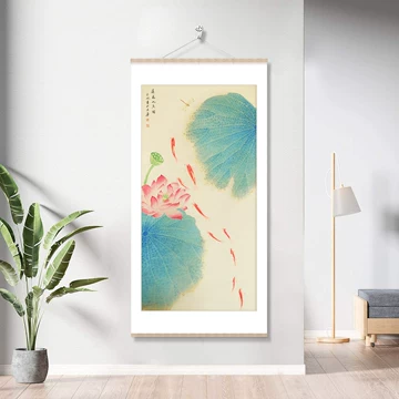 荷花九鲤图轴-荷花九鲤图轴促销价格、荷花九鲤图轴品牌- 淘宝
