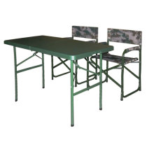 Folding blow molding table Army green portable field camping dining table Work table and chair Outdoor command table Computer table