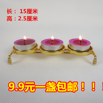 Buddhist Taoist supplies single row three-star three-hole ghee grain for Buddha lamp holder Candlestick lotus lamp holder Seven Stars