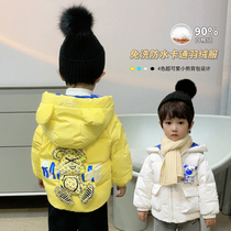 Boy light and thin down jacket 2021 new winter foreign style winter clothes 1 children 3 years old baby baby baby coat tide