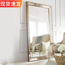 Duo round full body floor mirror home high-end wearing mirror Net red Photo wedding shop clothing store fitting mirror thin