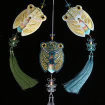 Restoration (Zhixia) Jintong embroidered cicada purse waist-wearing sachet Hanfu accessories handmade sachet