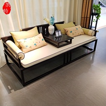 Zen new Chinese Arhat bed sofa Modern simple solid wood Arhat sofa Hotel push-pull Arhat bed sofa furniture