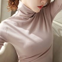 High collar base shirt women long sleeve solid color autumn and winter Korean women plus velvet warm slim figure thin body shirt