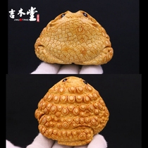 Seiko Jimutang bamboo root carving old material full of nails ground bag Tianlong scale pattern realistic golden toad bamboo carving Toad king convex nails
