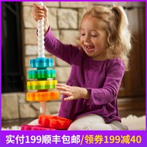 American FatBrain think tank turn turret piling Tower early education toy 2-year-old turn music baby pile
