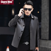 2021 Autumn Winter New Henning Genuine Leather Leather Clothing Mens Sheep Leather Jacket With Aged Turnover Plus Suede Thin Single Coat