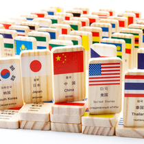 Childrens Domino 100 World Flag Cognitive Early Education Building Blocks Intellectual Toys 1-2-3-6 Years
