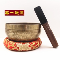 Nepal handmade pure copper Buddha sound bowl sound therapy bowl Tibetan slogan slogan bowl yoga bowl 15cm