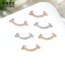 Rifu Jewelry 18K gold smile earrings au750 platinum rose gold smiley face diamond earrings earrings earrings ear buckle