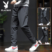 Playboy winter mens down pants plus velvet warm light and thin long pants autumn and winter mens padded trousers