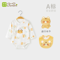 Newborn Baby Bag Fart Dresses Long Sleeves Summer Thin pure cotton preliminary baby conjoined clothes Triangle khae climbing clothes
