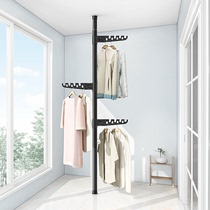 Drying rack window type ceiling drying rack household cool clothes pole non-perforated telescopic rod clothes drying artifact