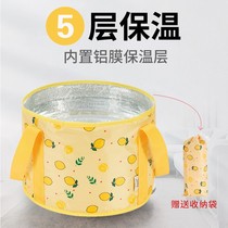 Foot bag insulation portable foldable over the calf plus high depth basin simple foot bath bag travel bucket