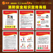 Fire Safety Four Capacity Building Posters and Posters Three Tips Posters Fire Safety Knowledge Publicity Wall Chart