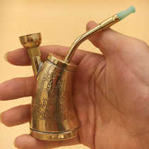  Pure copper pipe filter hookah dual-use mens cigarette holder Brass portable dual-use hookah old-fashioned incense