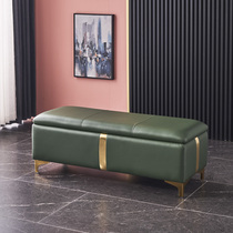 Light extravagant wear shoes stool leather home door cabinet clothing store storage long strip small sofa bed tail stool
