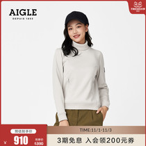 AIGLE Ai Gao Autumn and Winter CABAGA ladies high collar pullover fashion casual fleece jacket warm and light