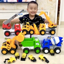 Large number of engineering vehicles Toys children excavators Pushy Stirring Car Flip-Bucket Car Crane Fire Truck Boys Small Cars