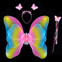 Angel butterfly wing props Childrens wonderful fairy Elf flower fairy back decoration performance magic fairy stick