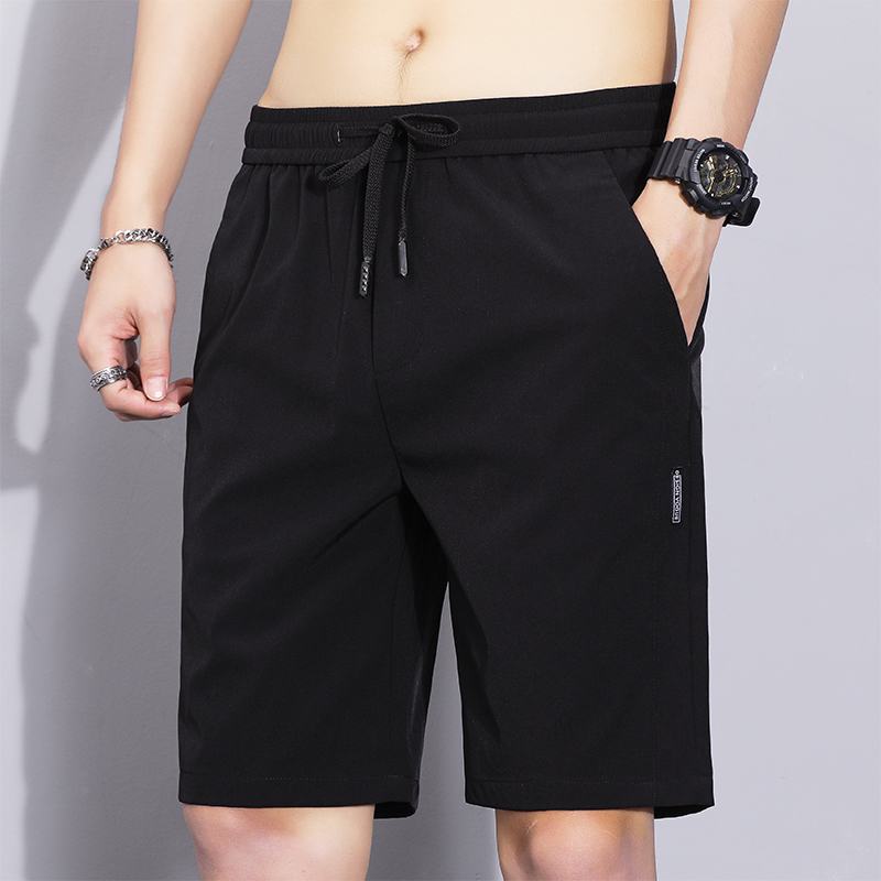 Summer thin five point ice silk casual shorts, men's large shorts, beach pants, outerwear breeches, summer shorts
