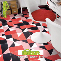 Fashion toilet mixed tiles red and white triangular tiles 300x300mm geometric kitchen balcony wall tiles