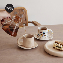 Moreover Nordic color spray ceramic mug Coffee cup saucer set Home handmade breakfast cup Milk cup