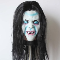 Horror latex mask zombie mask bloody mask black hair ghost mask Sadako mask