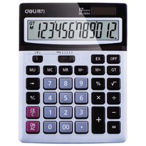 Dei 1654 financial accounting calculator solar dual power supply office business type large screen large button multifunctional metal panel 12-bit computer rounding function