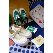 ELEPHANT good things to share cream yellow green lemon two summer canvas shoes