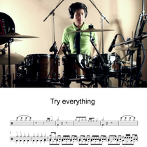 Crazy Animal City theme song Shakira-Try Everything turning drum drum jazz drum score
