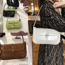   BY FAR armpit baguette bag miranda retro crocodile pattern cowhide shoulder portable womens bag