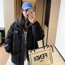 Hooded mock two-piece cotton-padded clothes to Ms. autumn and winter 2021 nian new design small cotton-padded jacket padded jacket windproof jacket