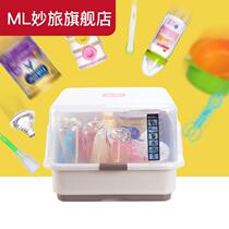 Baby bottle storage box baby supplementary food tableware storage box cover with dust bottle drying rack thickened large capacity