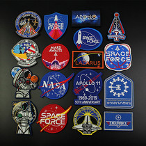 NASA Space Apollo Memorial 50 Week Embroidery Velcro Chapter Explore Unknown Universe Labeling Clothes Armband