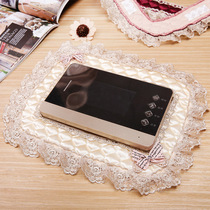 Doorbell video phone dust cover European fabric lace embroidery wall sticker access control walkie-talkie phone protective cover