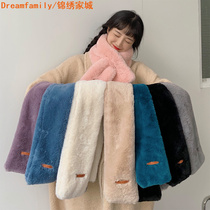 Scarf female autumn and winter cute girl Joker Korean version of tide wool plush imitation rabbit hair student scarf thickened warm