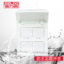 Delixi Yuba special switch four-on light warm three-in-one Yuba universal waterproof splash-proof 86 panel