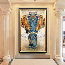 Auspicious elephant diamond painting full of diamond embroidery entrance vertical version of diamond cross stitch 2020 new living room European-style corridor