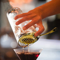 Stainless steel ice filter Gold ice separator spoon Filter Strainer Drain net filter Wine bar Shaker tool