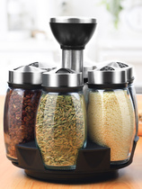 Seasoning jar seasoning box seasoning combination set rotating storage bottle kitchen household condiment oil salt jar condiment