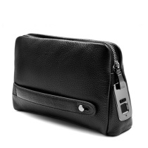 Mens wallet Black handbag Fingerprint lock bag header bull skin business handbag male fashion fingerprint male bag