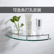 Non-perforated bathroom toilet stainless steel glass tripod single double toilet corner rack washing rack