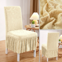  Dining table chair cover Nordic style elastic simple chair cover chair cushion set Household hotel universal stool cover