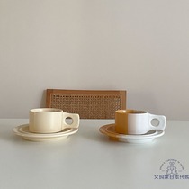 Japanese coffee shop French coffee cup and saucer set Middle color matching gift box milk cup Japanese breakfast cup