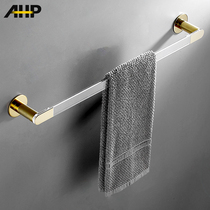 Bathroom towel rack light lavish and transparent acrylic towel hanging rack gold free of punched toilet and towel rod