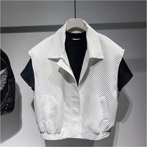 Eurostock minimalist trend advanced senses mens wave cards sleeveless waistcoat 2022 summer new zipped cardigan vest men