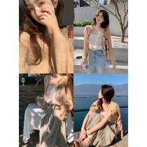 Black mark Zhang Dayi Knitting Shirt Woman 2022 Spring Dress Trendy Four Color Thin physical sun protection Taro Purple jersey woman