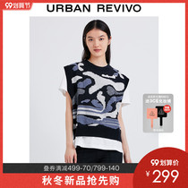 UR2021 autumn new womens fashion trend color jacquard pullover sleeveless sweater WL37S9AN2001